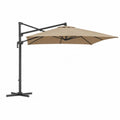 Parasol déporté carré 3 x 3 m en polyester beige avec structure en acier anthracite