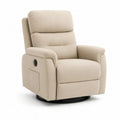 Fauteuil relax électrique pivotant en tissu beige, 94 × 96 × 104 cm
