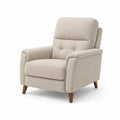 Fauteuil relax manuel 1 place en tissu beige avec dossier haut et repose-pieds intégré, 78 × 88 × 98 cm