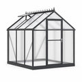 Serre de jardin extérieure en aluminium et polycarbonate, anthracite et transparente, 190 × 190 × 195 cm, 3,61 m²